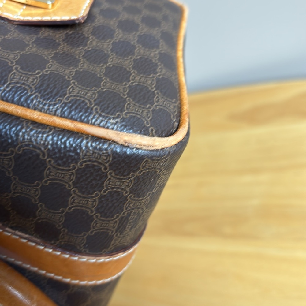Celine, Boston bag Brown Macadam Triomphe Handbag - Picture 10 of 15